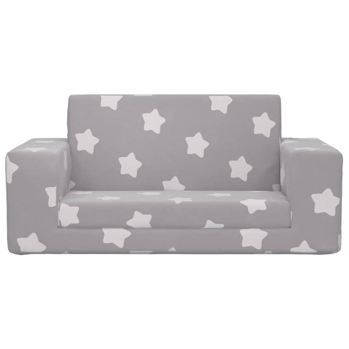 Divano Letto Bambini a 2 Posti Grigio Chiaro con Stelle Peluchecod mxl 134392