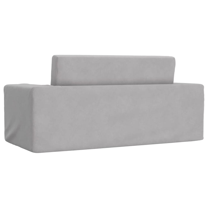 Divano Letto Bambini a 2 Posti-Sofa Letto-Daybed Grigio Chiaro in Morbido Peluche 207515