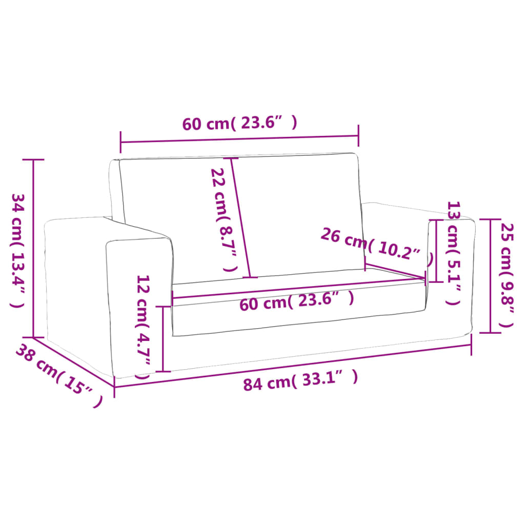 vidaXL Divano Letto Bambini a 2 Posti Grigio Chiaro in Morbido Peluche