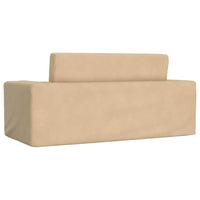 Divano Letto per Bambini a 2 Posti Crema in Morbido Peluche 357031