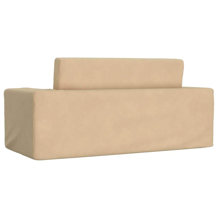 Divano Letto per Bambini a 2 Posti Crema in Morbido Peluche 357031