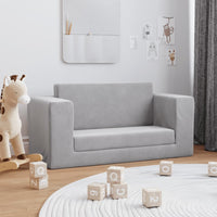 Divano Letto Bambini a 2 Posti-Sofa Letto-Daybed Grigio Chiaro in Morbido Peluche 782952