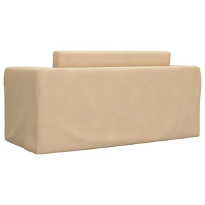 Divano Letto per Bambini a 2 Posti Crema in Morbido Peluche 357037