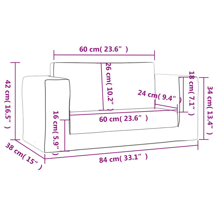 Divano Letto per Bambini a 2 Posti Crema in Morbido Peluche 357037