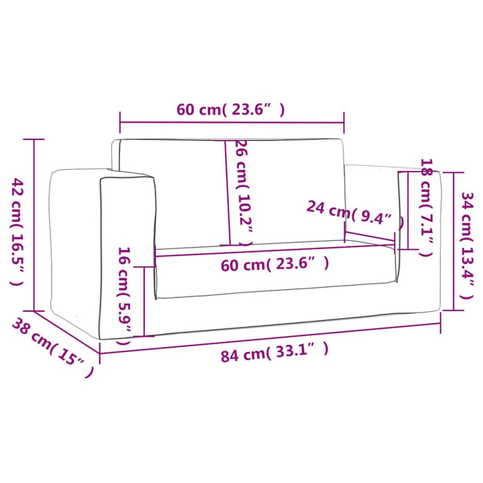 Divano Letto per Bambini a 2 Posti Blu in Morbido Peluche 357038