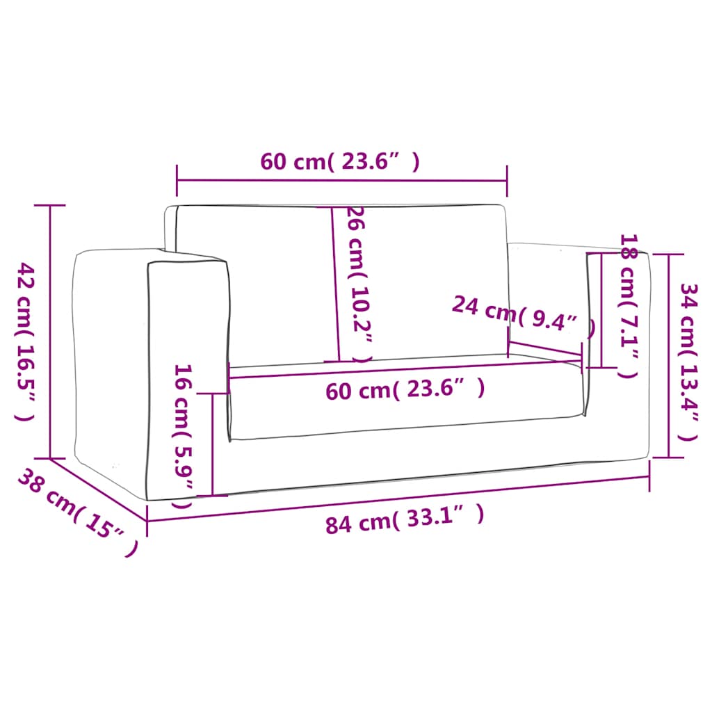 vidaXL Divano Letto per Bambini a 2 Posti Blu in Morbido Peluche