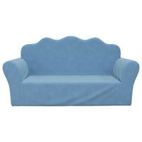 Divano per Bambini a 2 Posti Blu in Morbido Peluchecod mxl 86402