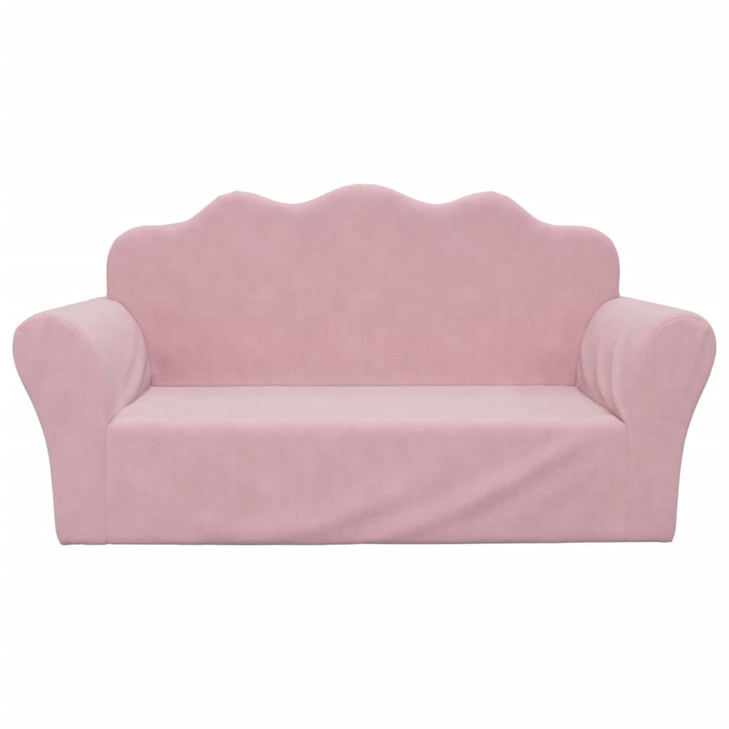 Divano per Bambini a 2 Posti Rosa in Morbido Peluchecod mxl 110367