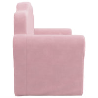 Divano per bambini a 2 posti rosa in morbido peluche 357051