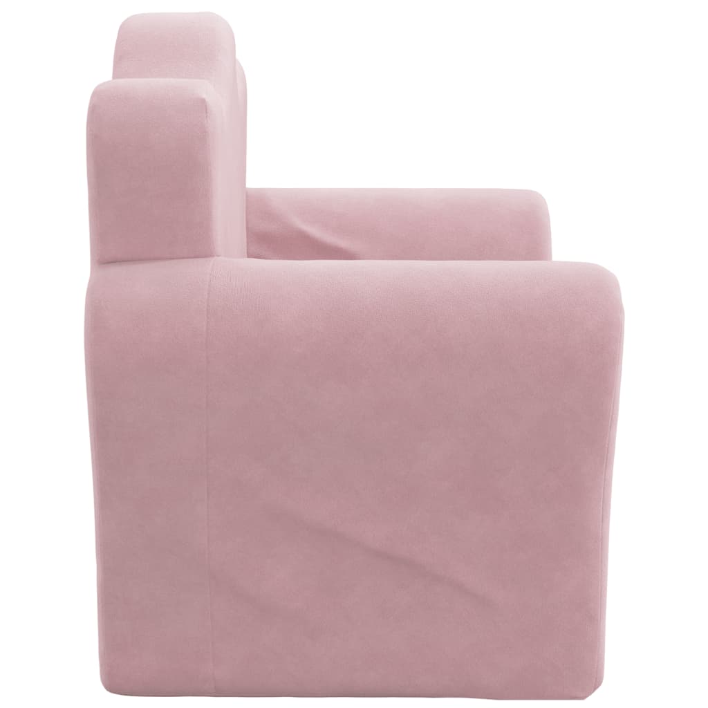 Divano Letto per Bambini Rosa in Morbido Peluche 357057