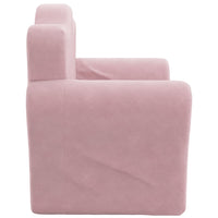 Divano Letto per Bambini Rosa in Morbido Peluche 357057