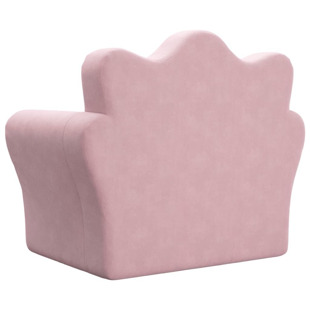 Divano Letto per Bambini Rosa in Morbido Peluche 357057