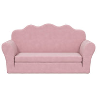 Divano Letto per Bambini a 2 Posti Rosa in Morbido Peluche 357063