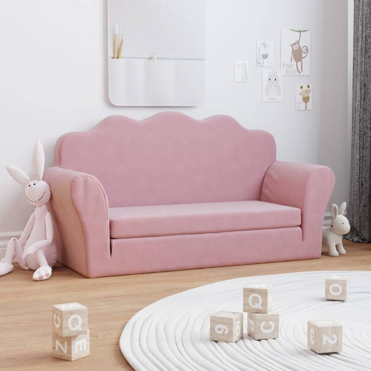 Divano Letto per Bambini a 2 Posti Rosa in Morbido Peluchecod mxl 134397