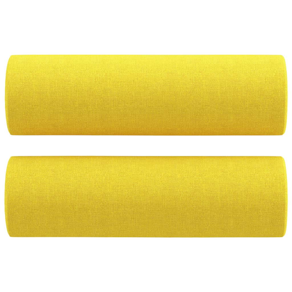 Divano a 2 Posti con Cuscini-Sofa 2 Posti con Cuscini Giallo Chiaro 120 cm in Tessuto 733092