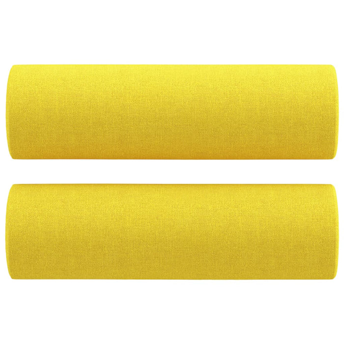 Divano a 2 Posti con Cuscini-Sofa 2 Posti con Cuscini Giallo Chiaro 120 cm in Tessuto 733092