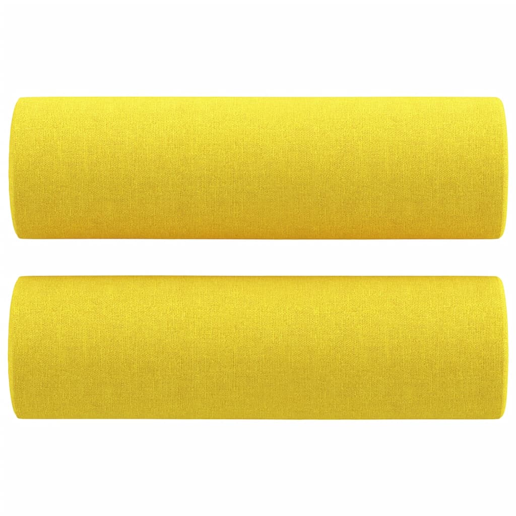 Divano a 2 Posti con Cuscini-Sofa 2 Posti con Cuscini Giallo Chiaro 120 cm in Tessuto 215588