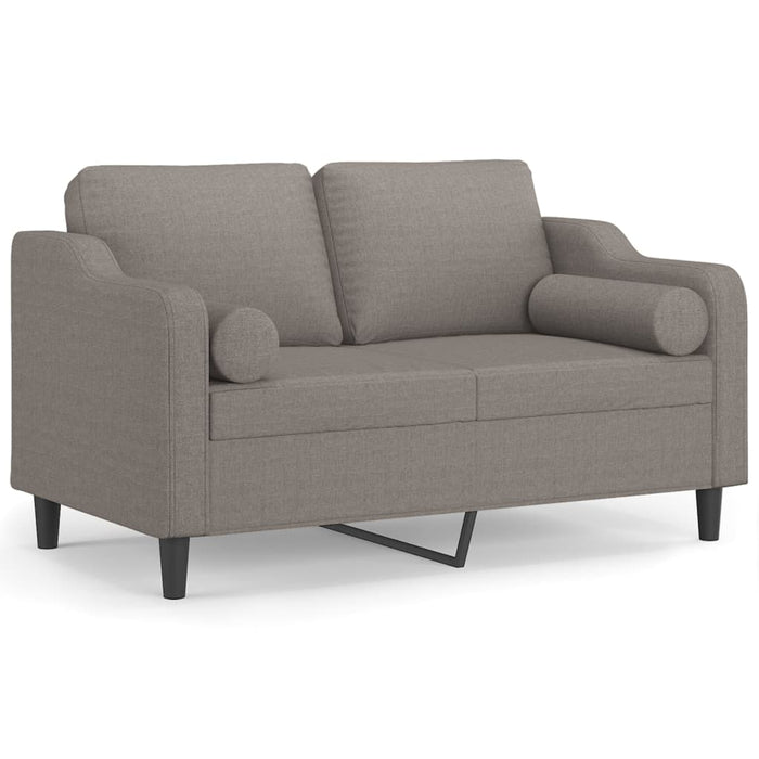 Divano a 2 Posti con Cuscini-Sofa 2 Posti con Cuscini Tortora 120 cm in Tessuto 722788
