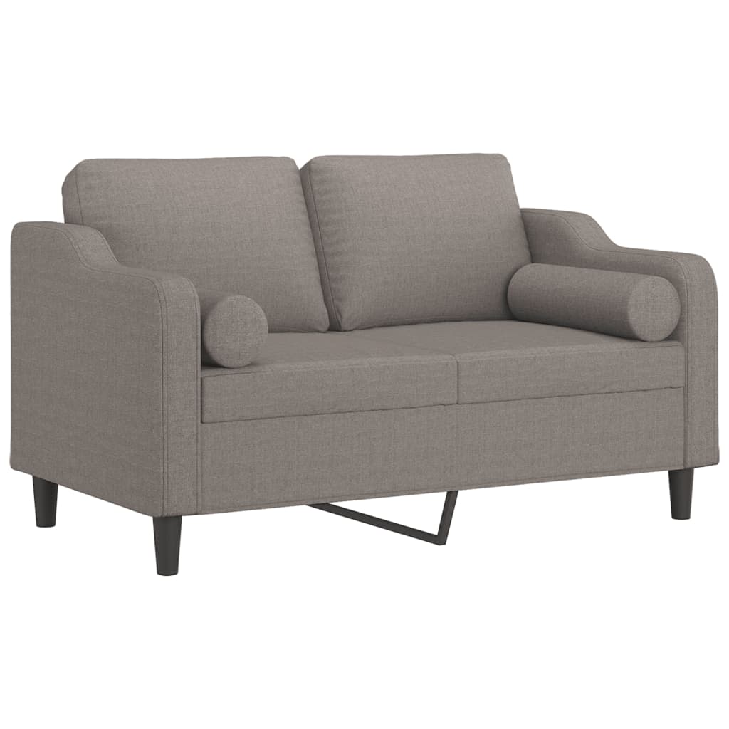 Divano a 2 Posti con Cuscini-Sofa 2 Posti con Cuscini Tortora 120 cm in Tessuto 722788