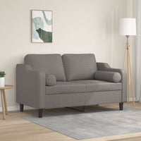 Divano a 2 Posti con Cuscini-Sofa 2 Posti con Cuscini Tortora 120 cm in Tessuto 722788