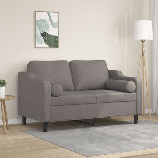 Divano a 2 Posti con Cuscini-Sofa 2 Posti con Cuscini Tortora 120 cm in Tessuto 722788