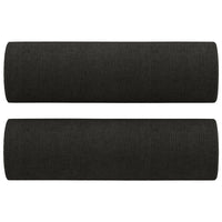 Divano a 2 Posti con Cuscini Nero 140 cm in Tessuto