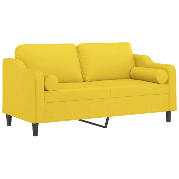 Divano a 2 Posti con Cuscini-Sofa 2 Posti con Cuscini Giallo Chiaro 140 cm in Tessuto 955155