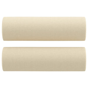 Divano a 3 Posti con Cuscini Crema 180 cm in Tessuto 3200855