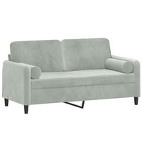 Divano a 2 Posti con Cuscini-Sofa 2 Posti con Cuscini Grigio Chiaro 140 cm in Velluto 884523