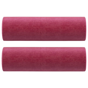 Divano a 2 Posti con Cuscini Rosso Vino 140 cm in Velluto 3200885