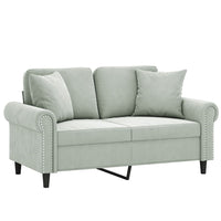 Divano a 2 Posti con Cuscini-Sofa 2 Posti con Cuscini Grigio Chiaro 120 cm in Velluto 653889