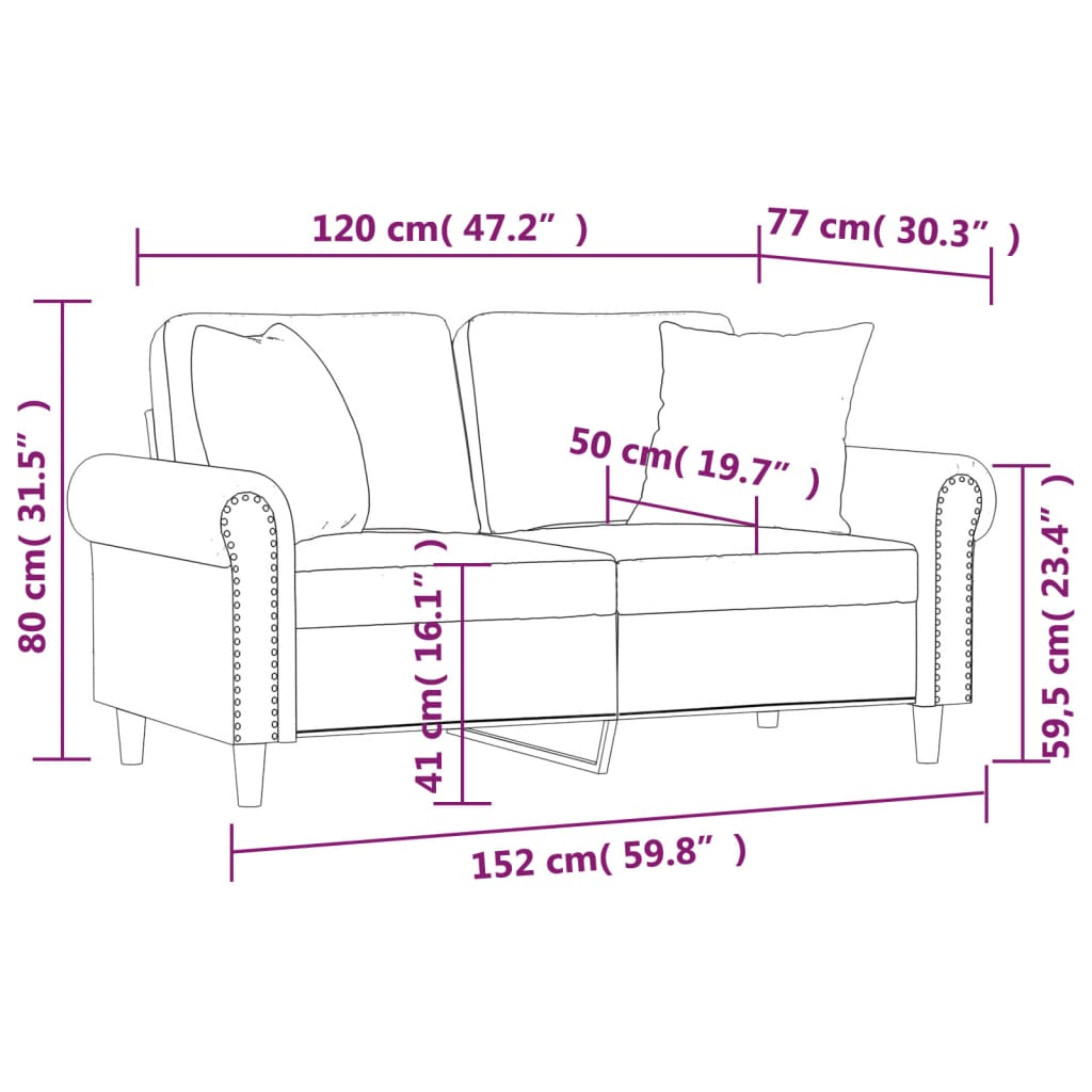 Divano a 2 Posti con Cuscini-Sofa 2 Posti con Cuscini Grigio Chiaro 120 cm in Velluto 653889