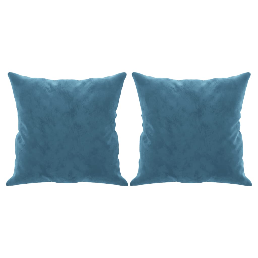 Divano a 2 Posti con Cuscini Blu 120 cm in Velluto 3200944