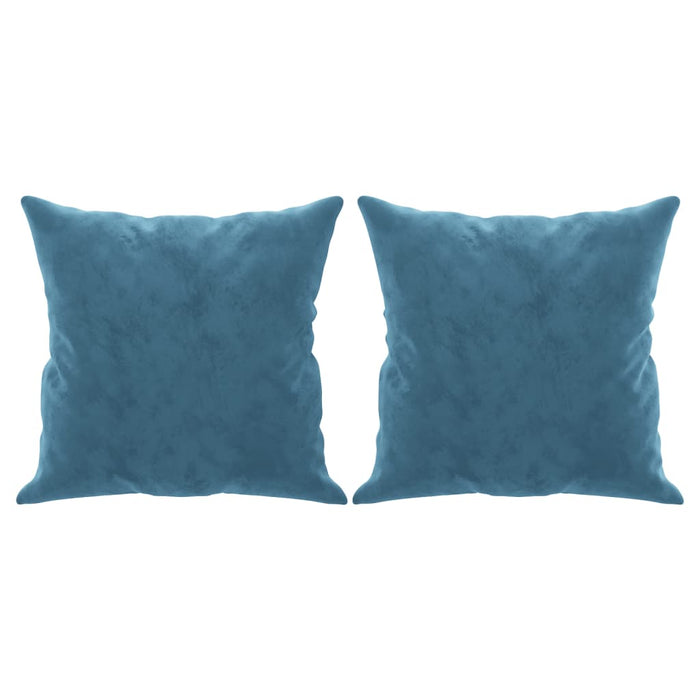 Divano a 2 Posti con Cuscini Blu 120 cm in Velluto 3200944