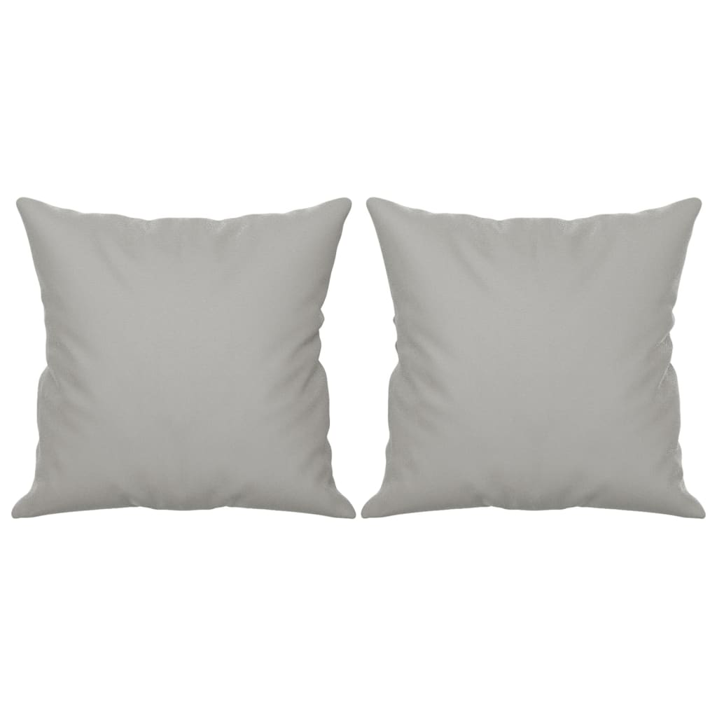 Divano 2 Posti Cuscini-Sofa 2 Posti con CusciniGrigio Chiaro 120 cm Tessuto Microfibra