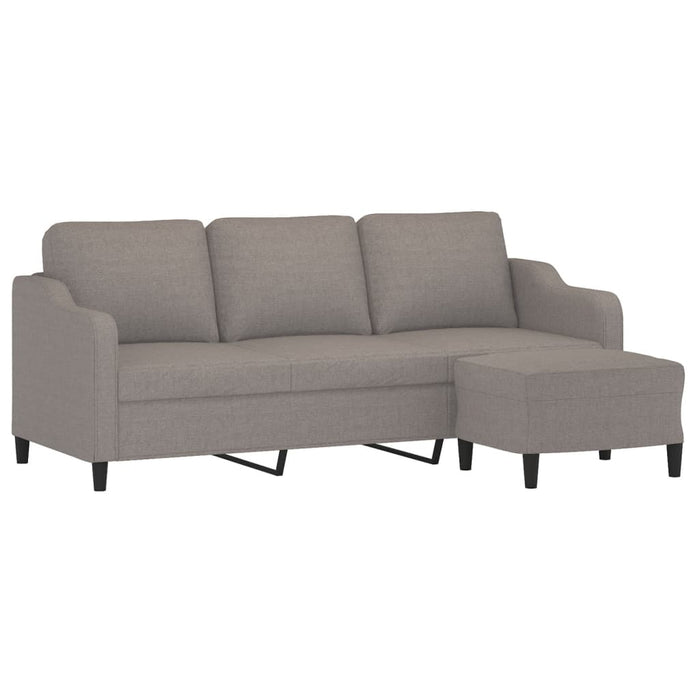 Divano a 3 Posti con Poggiapiedi-Sofa 3 Posti con Poggiapiedi Tortora 180 cm in Tessuto 217237