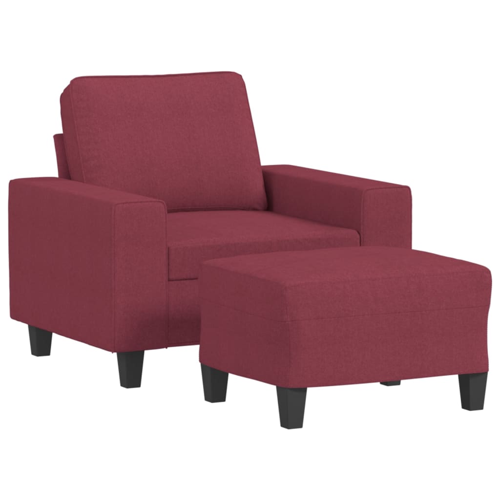 Poltrona con Poggiapiedi Rosso Vino 60 cm in Tessutocod mxl 120708