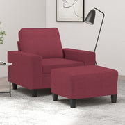 Poltrona con Poggiapiedi Rosso Vino 60 cm in Tessutocod mxl 120708