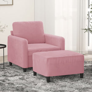 Poltrona con Poggiapiedi Rosa 60 cm Vellutocod mxl 79019