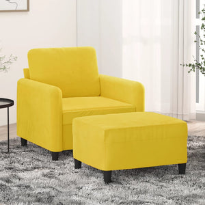 Poltrona con Poggiapiedi Giallo 60 cm in Vellutocod mxl 96781