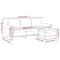 Divano a 3 Posti con Poggiapiedi Verde scuro 180 cm in Velluto 3201217