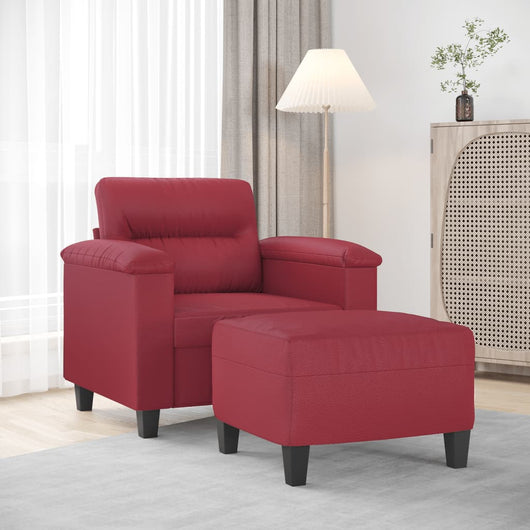 Poltrona con Poggiapiedi Rosso Vino 60 cm in Similpellecod mxl 72801