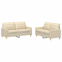 Set di Divani 2 pz con Cuscini Crema in Tessutocod mxl 107040