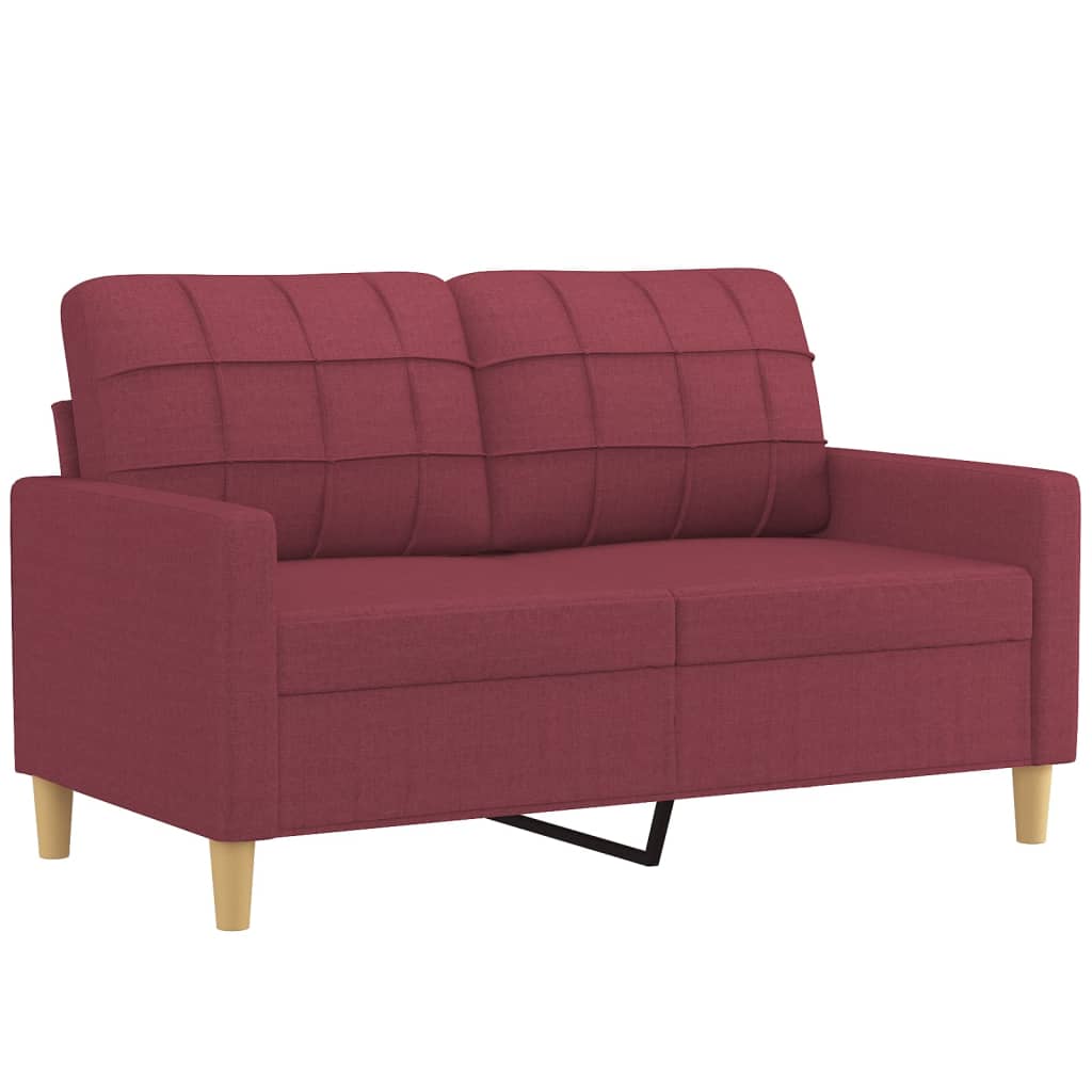 Set di Divani 3 pz con Cuscini Rosso Vino in Tessutocod mxl 107045