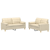 Set Divani 2 pz con Cuscini Crema in Tessutocod mxl 131009