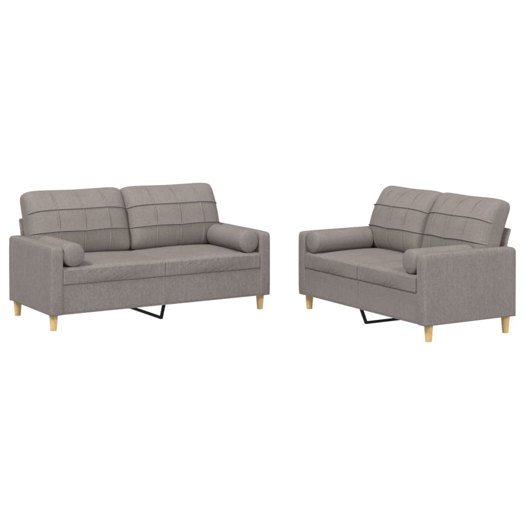Set Divani 2 pz con Cuscini Tortora in Tessutocod mxl 107049