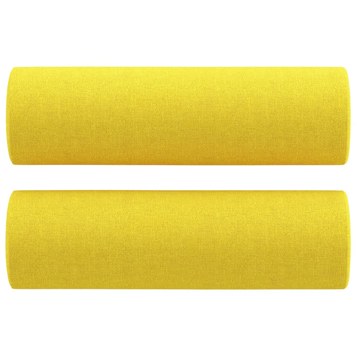 Set di Divani 3 pz con Cuscini Giallo Chiaro in Tessuto 3201335