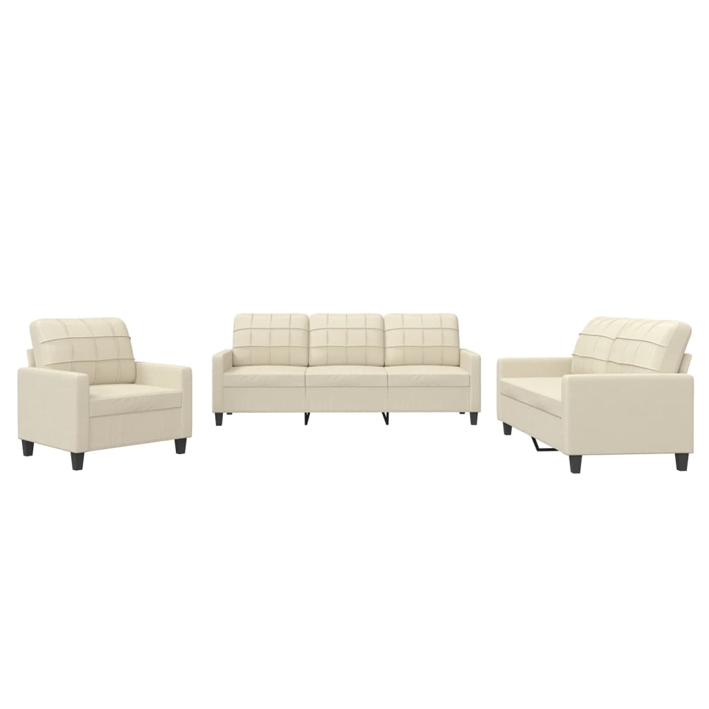 Set di Divani 3 pz con Cuscini crema in Similpellecod mxl 83113