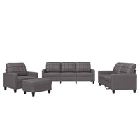 Set di Divani 4 pz con Cuscini Grigio in Similpelle 3201345