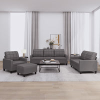 Set di Divani 4 pz con Cuscini Grigio in Similpellecod mxl 83115
